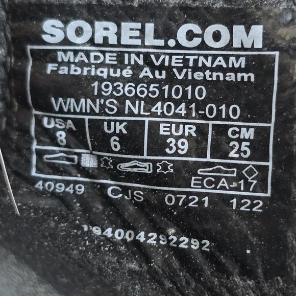 Sorel Ella II Sandals Black Size 8 - Picture 5 of 14